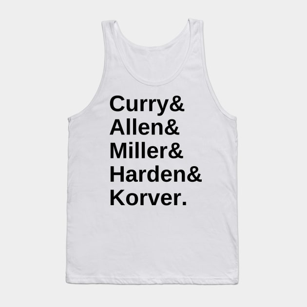 NBA 3 Point Leaders Helvetica List Tank Top by coyoteandroadrunner